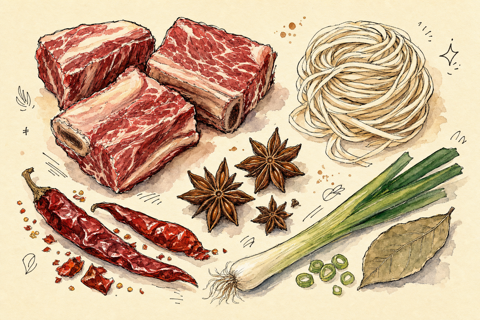 Hand-drawn ingredients